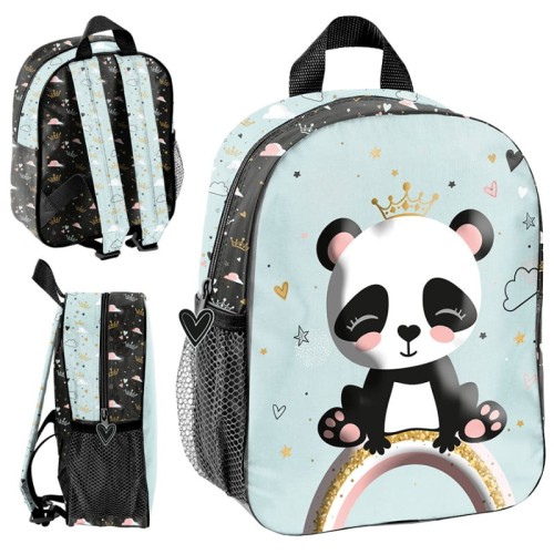 Paso rucsac mic de grădiniță cu un compartiment albastru panda 3D