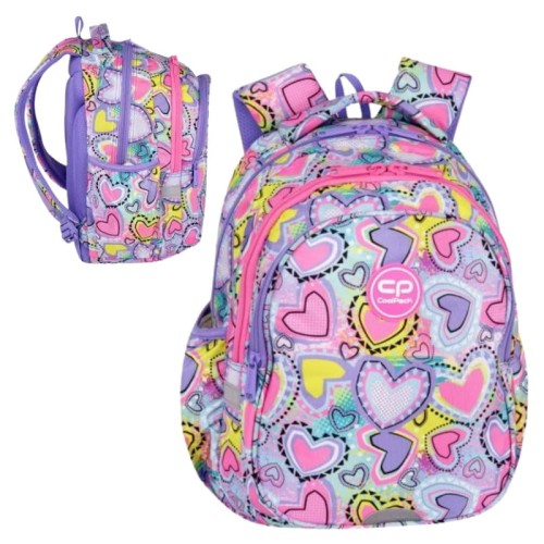 Coolpack Jerry Rucsac Școlar pentru Tineret Pastel Heart cu 3 compartimente