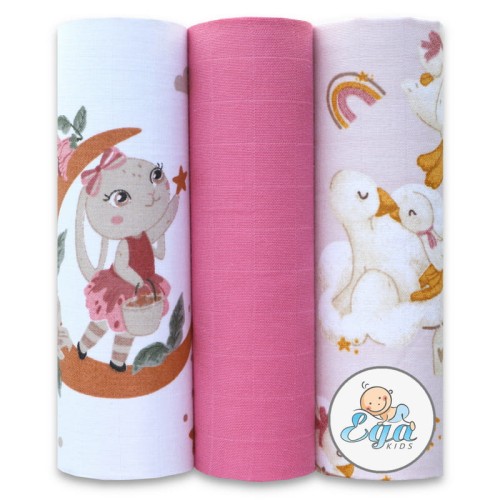 Ega Kids Păturici Muslin 3 buc. Set 60 x 80 cm