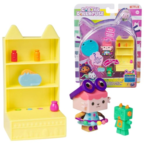 Căsuța Pisicii Gabi Set Baby Box Atelier Păpuși din Carton Mobilier Pisicesc + Accesorii