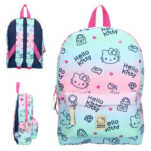 Rucsac pentru grădiniță și școală pentru copii cu buzunar Hello Kitty Cheerful