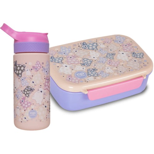 Set Coolpack Bidon Bibby + Lunchbox Foody X White Bunny