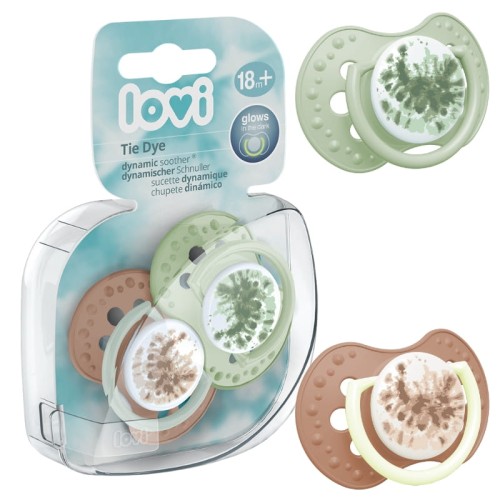 LOVI Suport Silicona Dinamic pentru Sugari Tie Dye Verde 18m+ 2 buc.