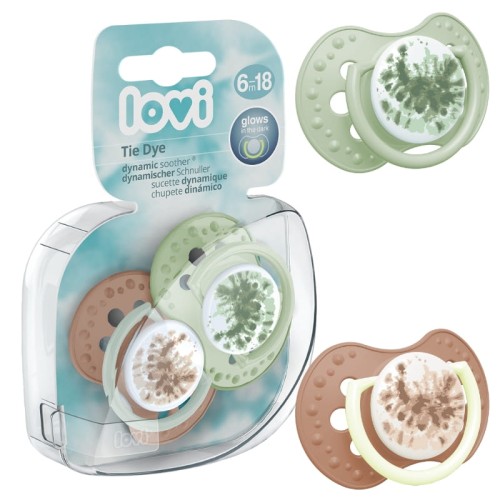 SUZETĂ SILICONE DYNAMICĂ LOVI PENTRU ÎNGRIJIRE Tie Dye Green 6-18m 2 buc.