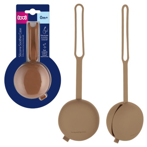 Lovi Etui Pentru Suportul Mamelor Container Silicoan Pentru Depozitarea Mamelor Cu Mâner Elastic Maro Granola