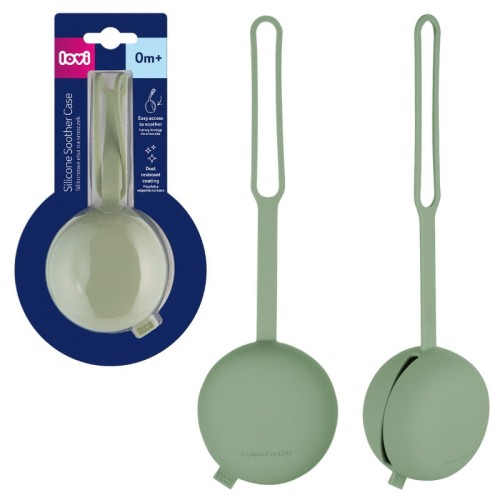 Lovi Etui Pentru Suzetă Recipient Siliconic Pentru Păstrarea Suzetelor Cu Mâner Elastic Verde Pistație