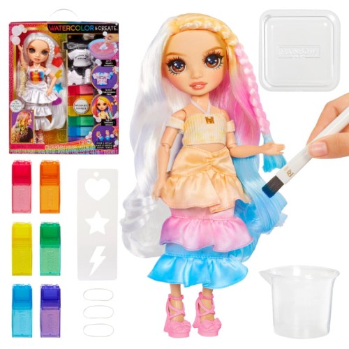 Rainbow High Acuarele & Crează Păpușă DIY Noua Serie Brown Ochi Culoare Bruni