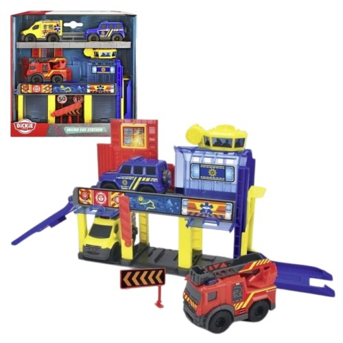 Dickie Toys Mercedes-Benz SOS Mini Stație de Salvare cu Vehicule