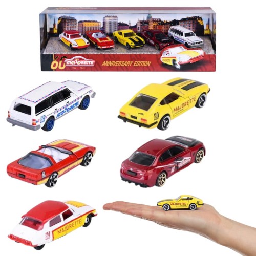 Majorette Set 5-Pachete Vehicule Pentru 60 de Ani Ediția Jubileului Mașini Resorte