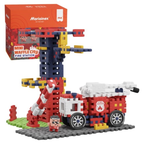 Marioinex Blocuri Mini Waffle City Stația de Pompieri 280 El.