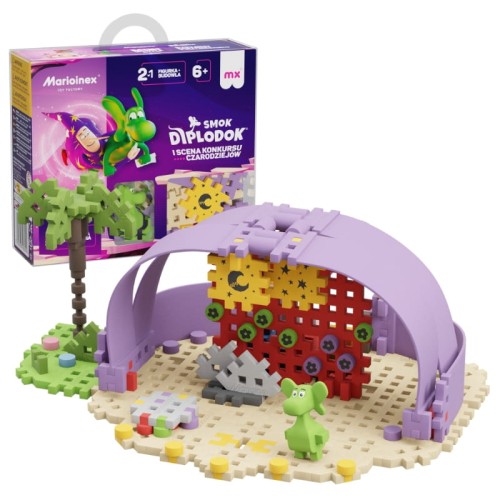 Marioinex Brick Mini Waffle Dragon Diplodocus și Scena Concursului Vrăjitorilor 148 Piese