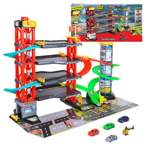 Dickie Toys Parcare Garaj Interactiv cu Multe Niveluri + Mașinuțe 3+