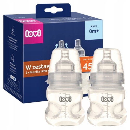 Duopack LOVI Set Netrăgând Reflexul de Sugere 2x Sticlă Medical+ 150 ml