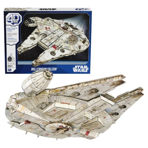 Star Wars Nava Millennium Falcon Șoimul Millennium Figurina 4D Construiește Puzzle 3D Model Spațial Figurina 223 El.