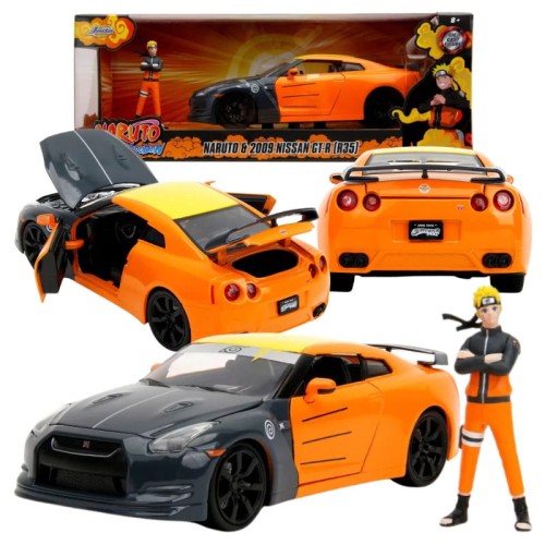 Jada Naruto Auto 2009 Nissan GT-R 1:24 + Figurina Metalică