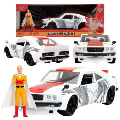 Jada One Punch Man Auto 1974 Mazda RX-3 1:24 + Figurină Metalică