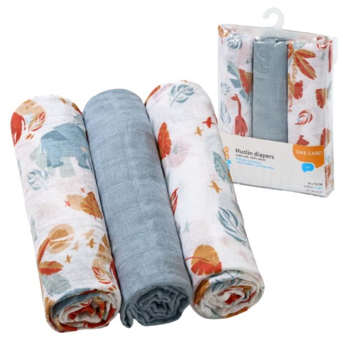 Babyono Pampers Muselini Super Moale Bumbac 3 buc. 3-Pachet