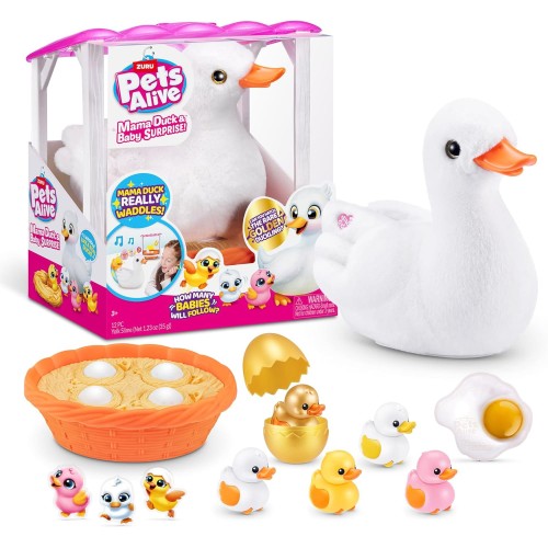 Zuru Pets Alive Mama Duck Jucărie Interactivă Mama Rață + Rățuște Mici