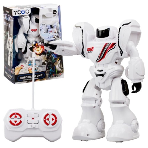 Silverlit Robo Blast One Robot RC Controlat de la Distanță Lansator de Proiectile Interactiv Alb 5+