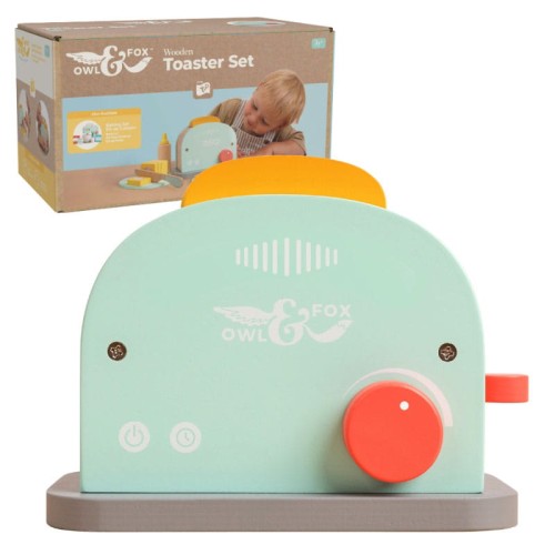 Owl & Fox Toaster din Lemn Set cu Accesorii Montessori