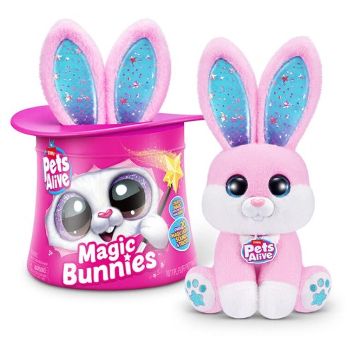 Zuru Pets Alive Magic Bunny Interactiv Iepuraș Magic Mascotă Cu Pălărie + Baghetă Roz