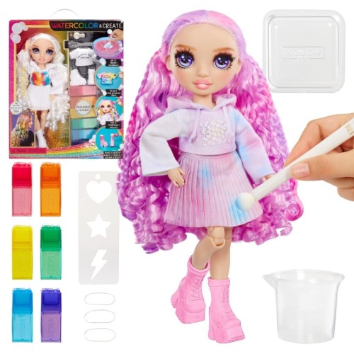 Rainbow High Watercolor & Create Papusa DIY Noua Serie Purple Ochi Violet