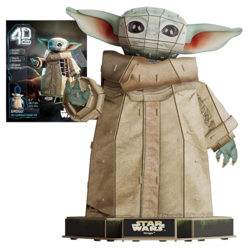 Star Wars Grogu Baby Yoda Mandalorian Figurină 4D Construiește Puzzle 3D Model Spațial Figurină 103 El.