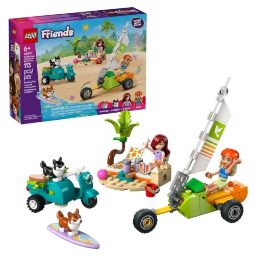 LEGO Friends Aventura cu câini surferi și scuter 42641 113 piese 6+