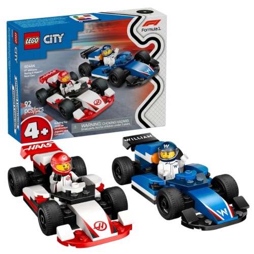 Lego City Set F1 Mașini Williams Racing și Haas F1 Piese 92 El. 4+