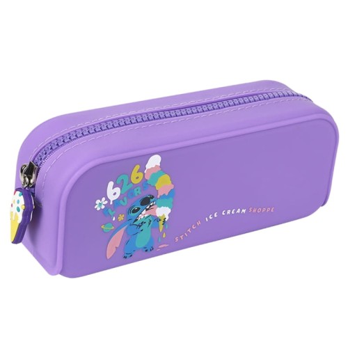 Coolpack Disney Negru Pungă Silică Piórnik Etui Tubă Unicompartiment Fără Echipare Stitch Mov