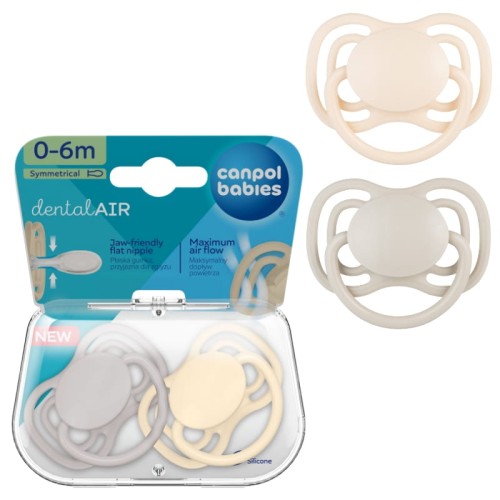 Canpol Babies Suzetă Siliconică Simetrică Dental Air 0-6l Crem