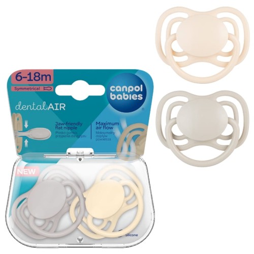Canpol Babies Suzetă Siliconică Simetrică Dental Air 6-18m Crem