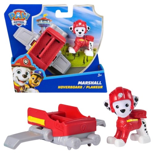 Psi Patrol Action Pup Marshall Figurină Mică Câine + Mini Vehicul Skateboard Hoverboard