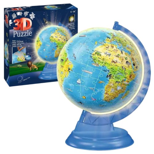 Puzzle 3D Ravensburger Glob Pătrunzător Iluminat Model Spațial 188 Piese 6+