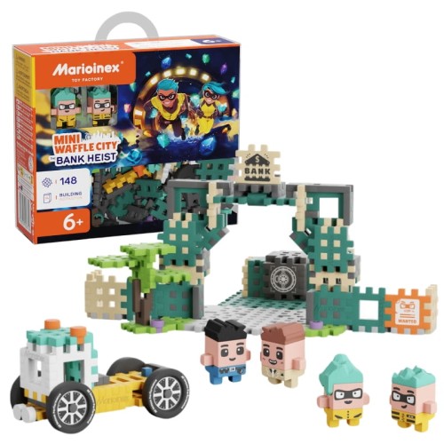 Marioinex Cărămizi Mini Waffle City Atac la Bancă 148 El. 6+