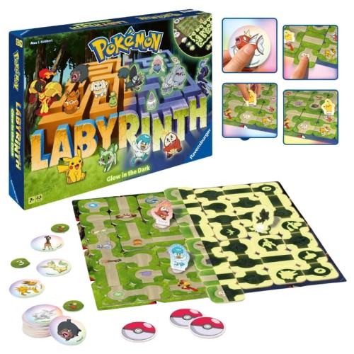 Ravensburger Joc de societate familial Pokemon Labirint Labirint Strălucitor în întuneric 7+
