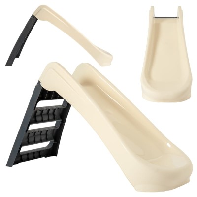 Palplay Tobogan Pliabil pentru Acasă Grădină Alunecare 130 Cm. Clasic Unic Bej-Gri