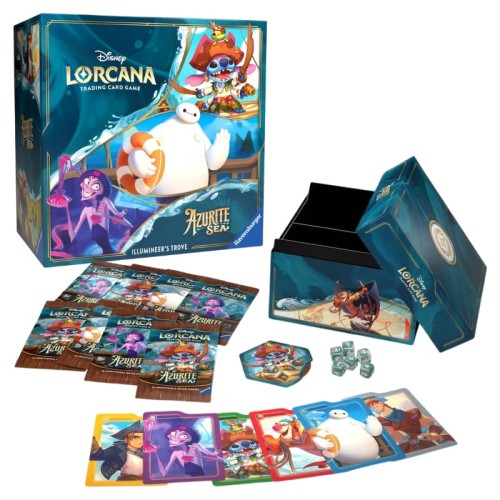 Ravensburger Disney Lorcana Set Colecționar Cărți Azurite Sea Illumineer's Trove + 8 Boostere