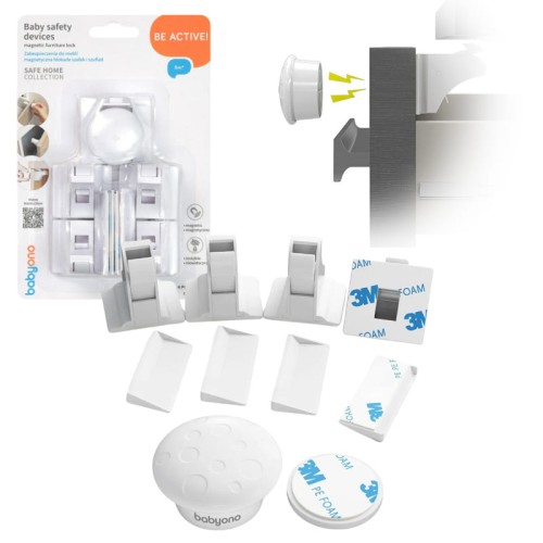 Babyono Protecții Pentru Mobilier Universale Blocare Magnetică Pentru Dulapuri Și Sertare 4 Buc.