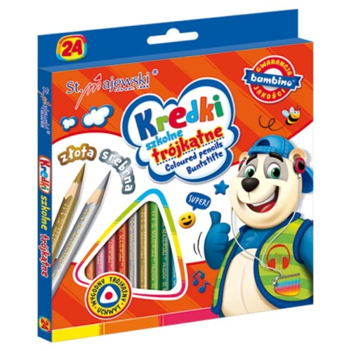 Bambino Creionul Triunghiular cu 24 de Culori pentru Școală