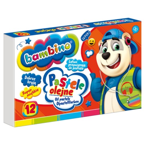 Bambino Creioane de Ulei Şcolare pentru Copii 12 Culori