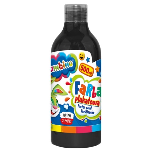 Bambino Vopsea Mare de Poster în Sticlă Școlară de Grădiniță 500ml Neagră