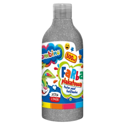 Bambino Culori mari de poster în sticlă școlară pentru grădiniță 500ml Argintie