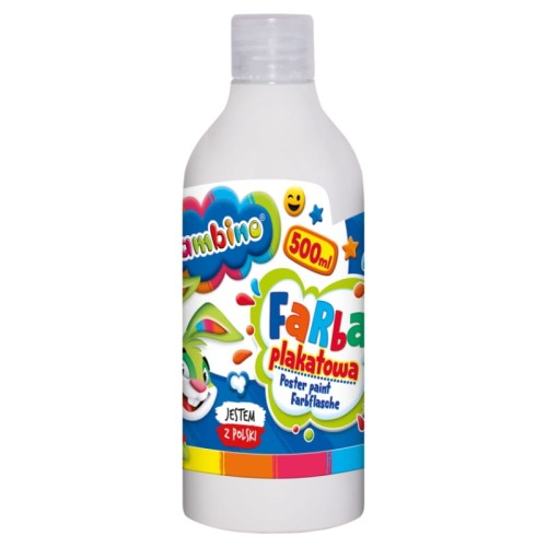 Bambino Vopsea de Plakat Mare în Sticlă pentru Școală Grădiniță 500ml Albă
