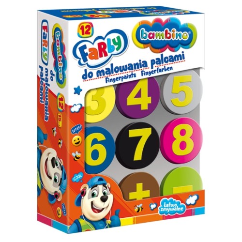 Bambino Vopsea pentru Pictat cu Degetele 12 Culori Timbre Ștampilă Numere