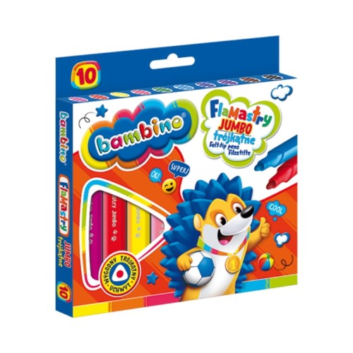 Bambino Markere Jumbo Triunghiulare Școlare Pentru Școală Grădiniță 10 Culori