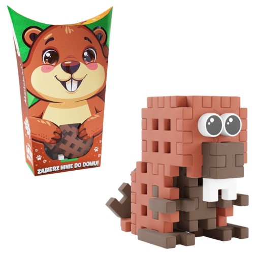 Marioinex Cărămizi Mini Waffle Animaluțe Constructor Pocket Pets Castor 25 Piese 3+