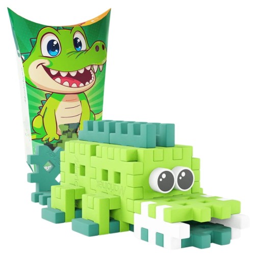 Marioinex Cărămizi Mini Waffle Animaluțe Constructive Pocket Pets Crocodil 34 El. 3+