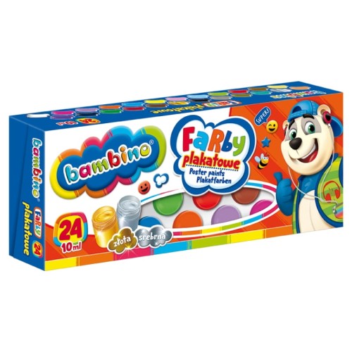 Bambino Vopsele de Plastica 24 Culori Şcolare Preşcolare 10ml