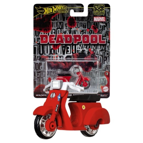 Hot Wheels Premium Pop Culture Vehicul de Jucărie Marvel Deadpool Motor Scooter Skuter